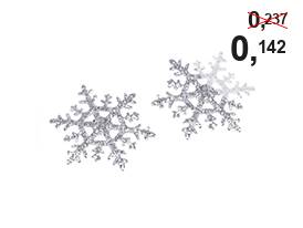 Θερμοκολλητικό μπάλωμα χιονονιφάδα με γκλίτερ Ø4 cm