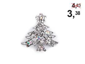 Καρφίτσα πέτου με στρας, χριστουγεννιάτικο δέντρο 