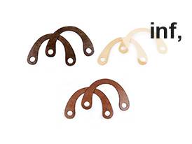 Ξύλινα χερούλια για πορτοφόλια / τσάντες 15 x 22 cm με τρύπες